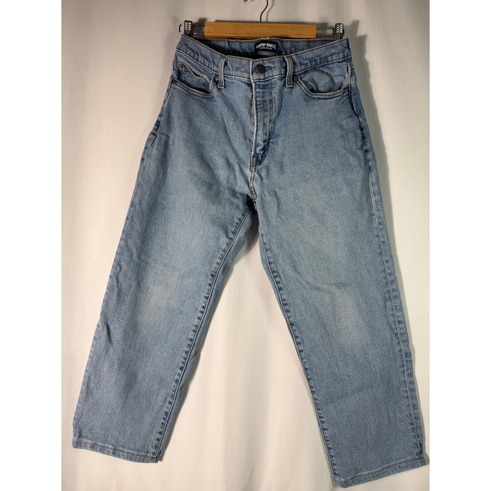 VTG Lands End Womens High Rise Straight Leg Jeans Light Wash Blue Denim - Picture 6 of 13